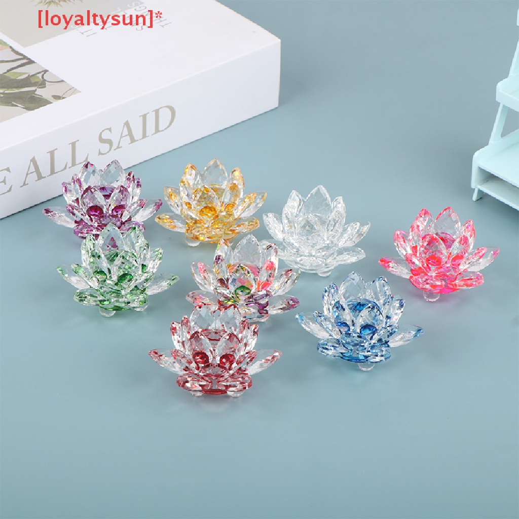Sunny 60mm Crystal Lotus Flower Crafts Glass Fengshui Ornaments