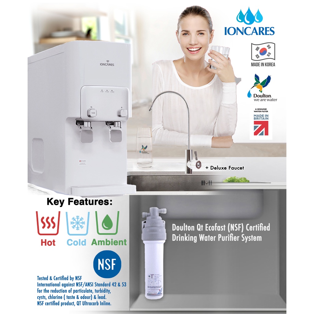 Combo: Korea Ioncares Su Jeong HOT COLD AMBIENT Premium Water Purifier ...