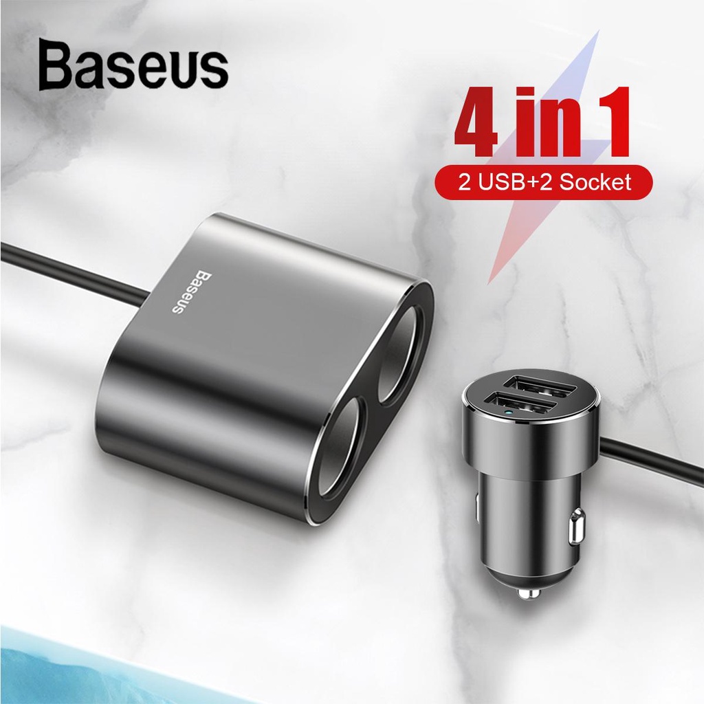 1 year warranty LOCAL STOCK Baseus 100W Car Charger Dual USB 3.1A 4