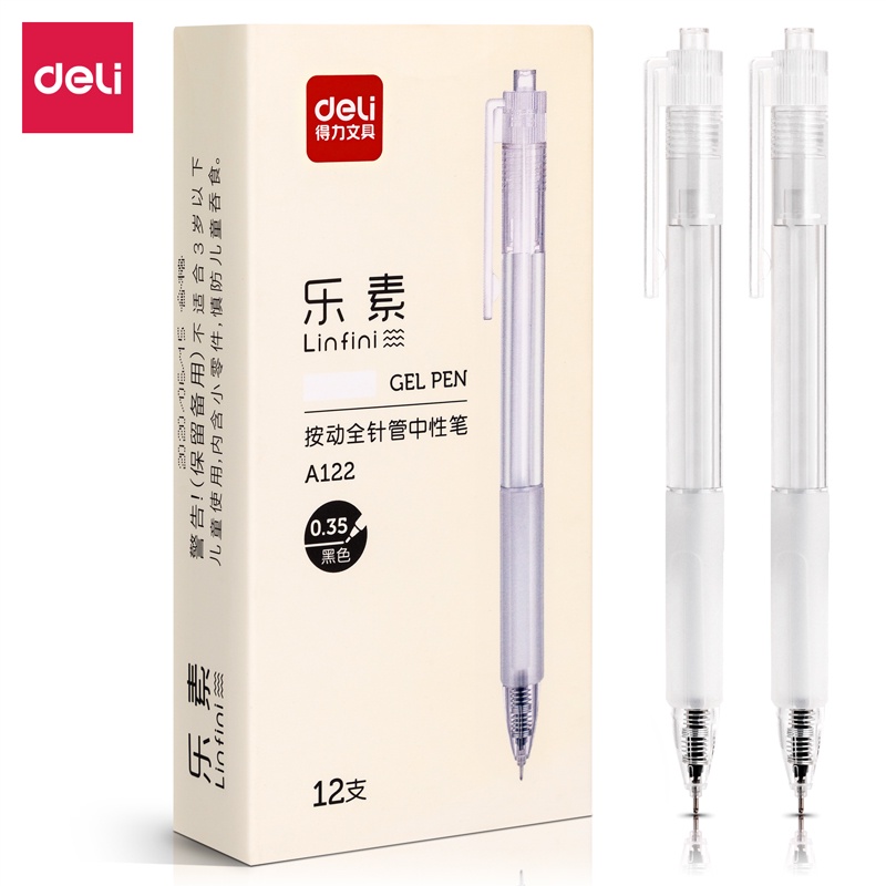 Deli Gel Pen / Pulpen Gel 0.35 mm Penulisan Halus Nyaman Digenggam A122 - Gambar 2