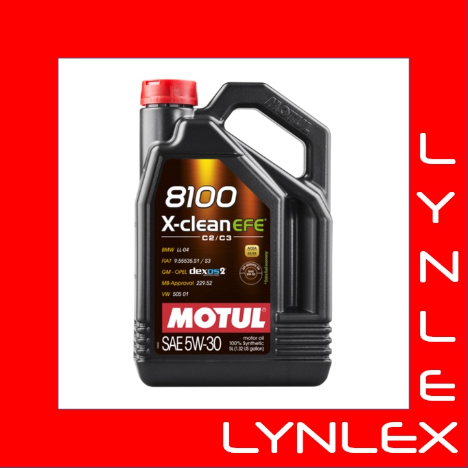 MOTUL X-CLEAN 8100 5W30 EFE - 5 Litres LYNLEX | Shopee Singapore