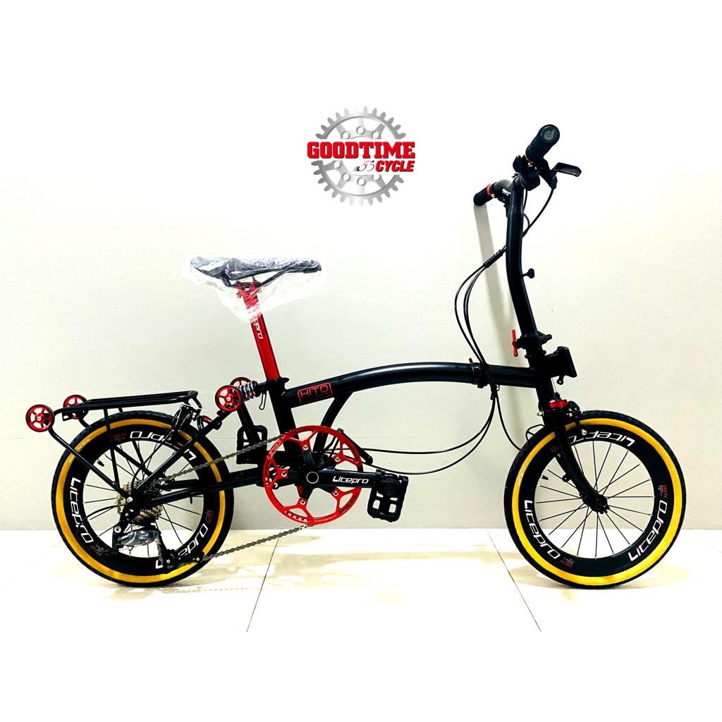 Hito 9S 9speed 16" Trifold Folding Bike 16inch Foldie Brompton 3sixty ...