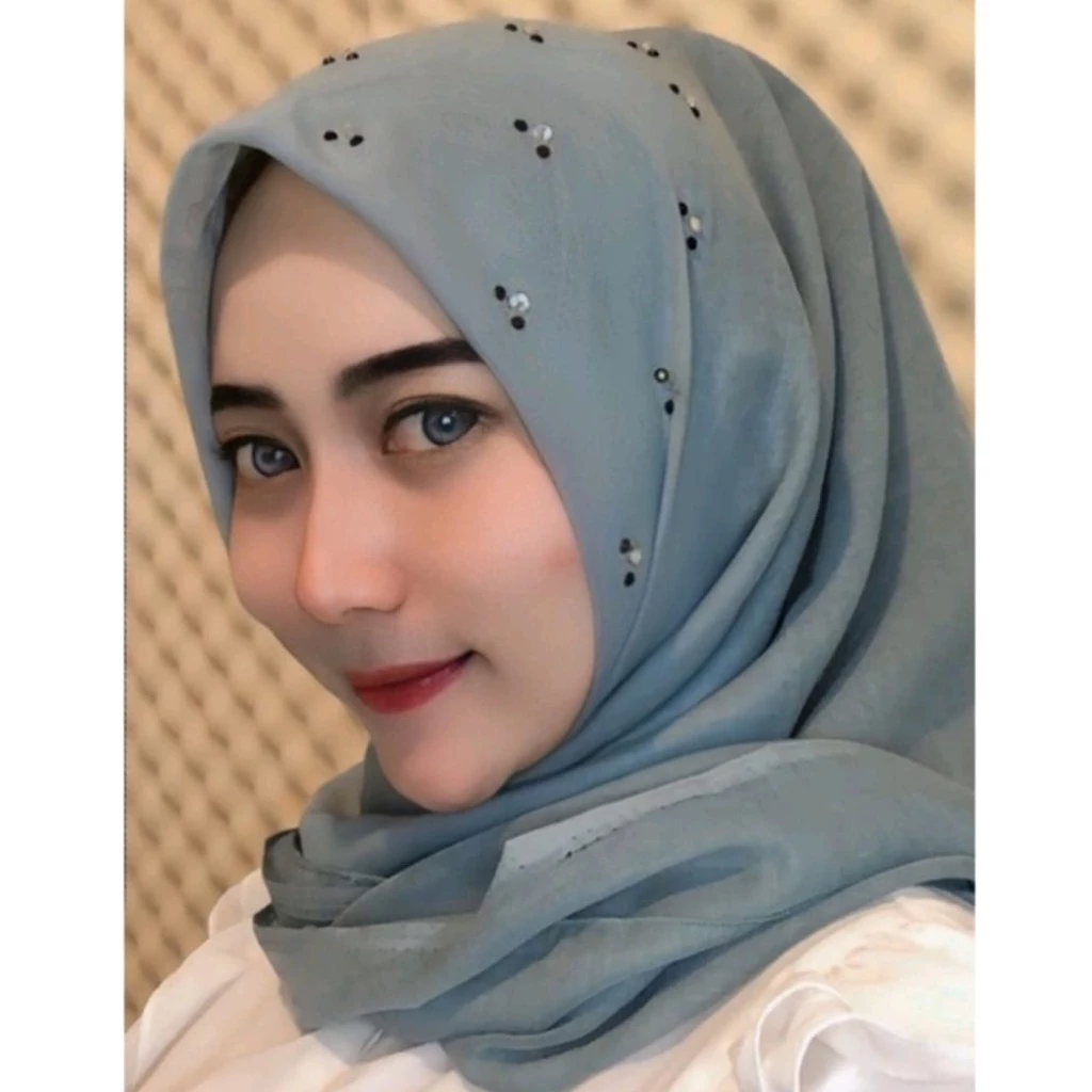 Hijab Segi Empat Mute Swaroski / Hijab Segi Empat Payet Mutiara - Gambar 2