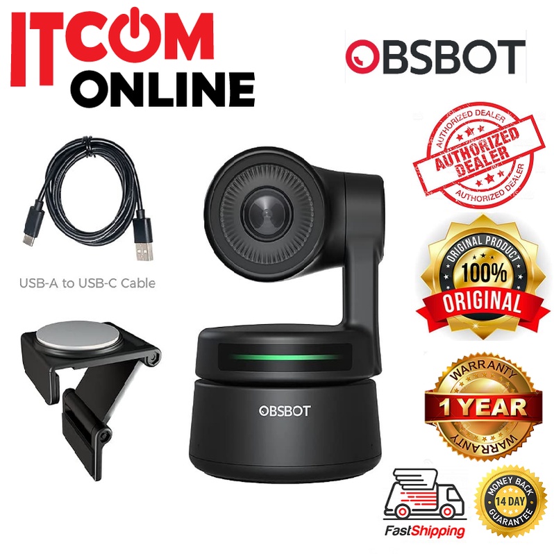 OBSBOT TINY AI-POWERED PTZ AI TRACKING W AUTO-FRAME AI AUTO-EXPOSE ...