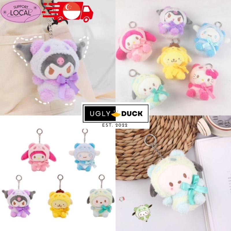 [SG Ready Stock] Sanrio Stuffed Kuromi Melody gift fur keychain ...