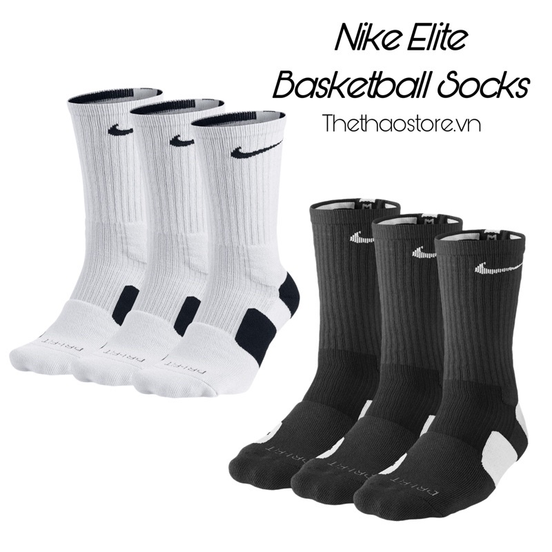 Nike Unisex Elite Crew Basketball High Neck Socks / Socks (Black / White)