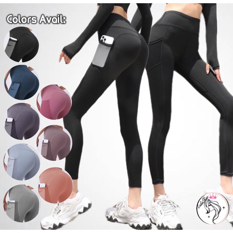 RESTOCK] High Waist Yoga Pants with back pockets/ Cycling pants/ Short  tights/ Gym pants for Ladies/ EMC Biker Shorts