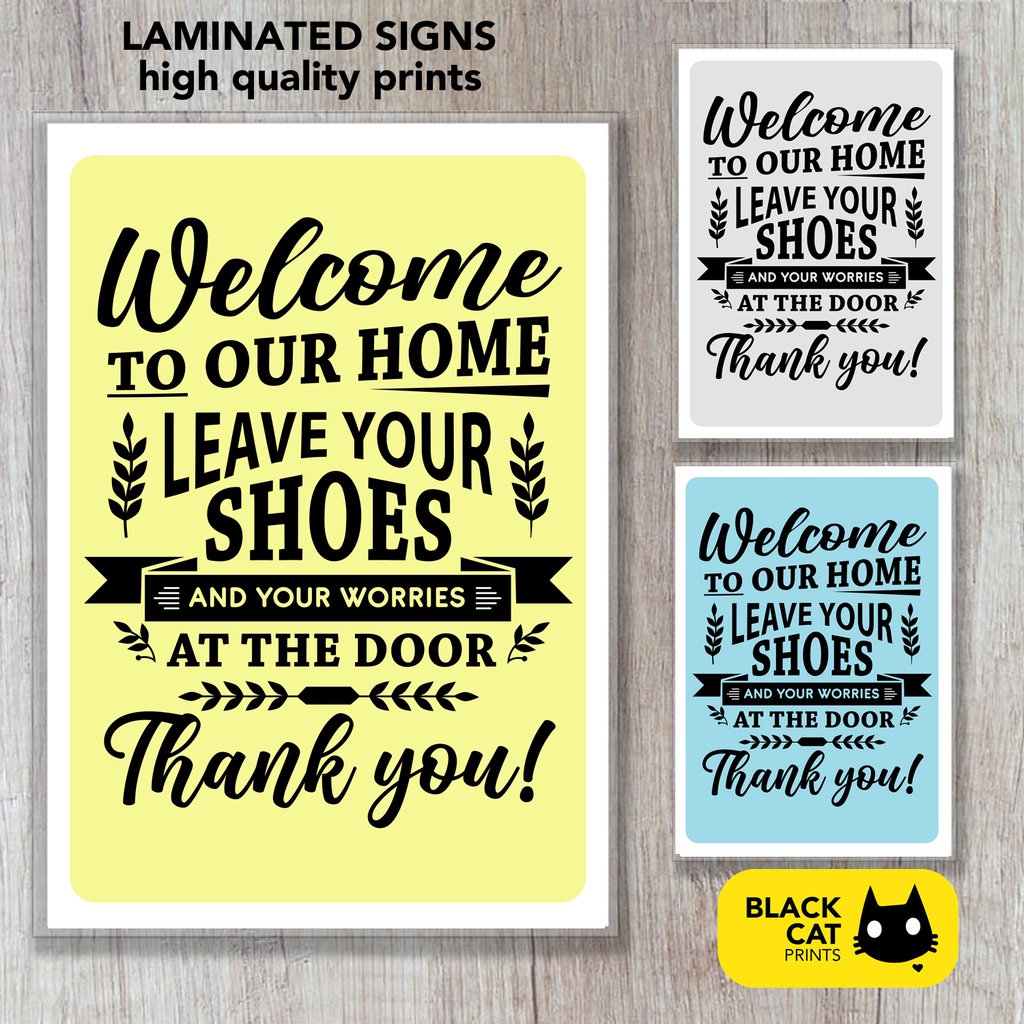 Leave Shoes Sign | Laminated Signage | Sign Board | Shopee Singapore