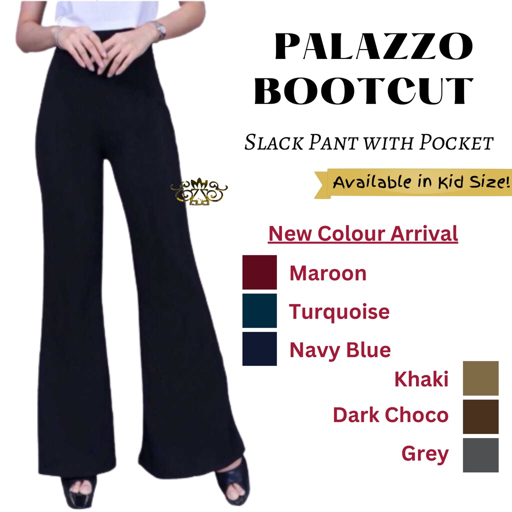 **EZZE** [Ladies Wear] Plus Size Palazzo Bootcut Tulang Pant/ Loose ...