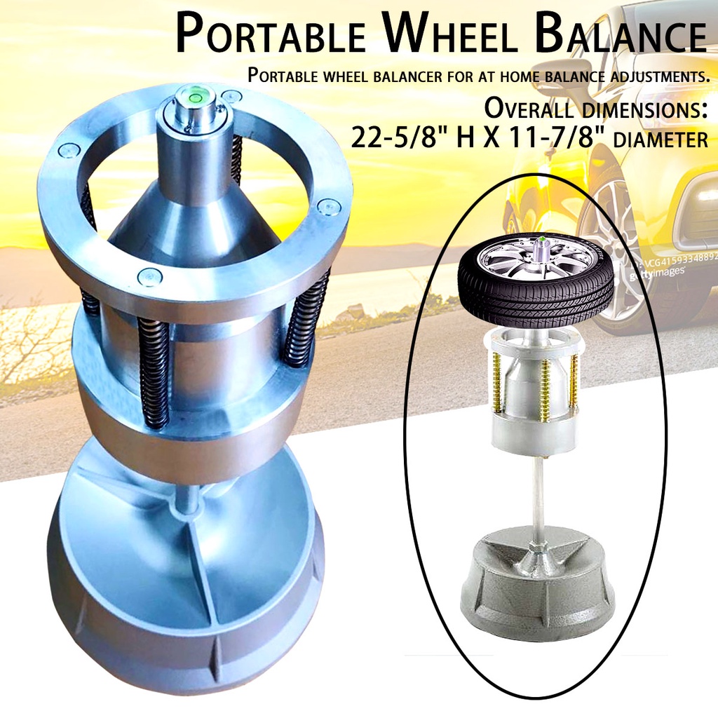 Portable Hubs Wheel Balancer W/ Bubble Level Heavy Duty