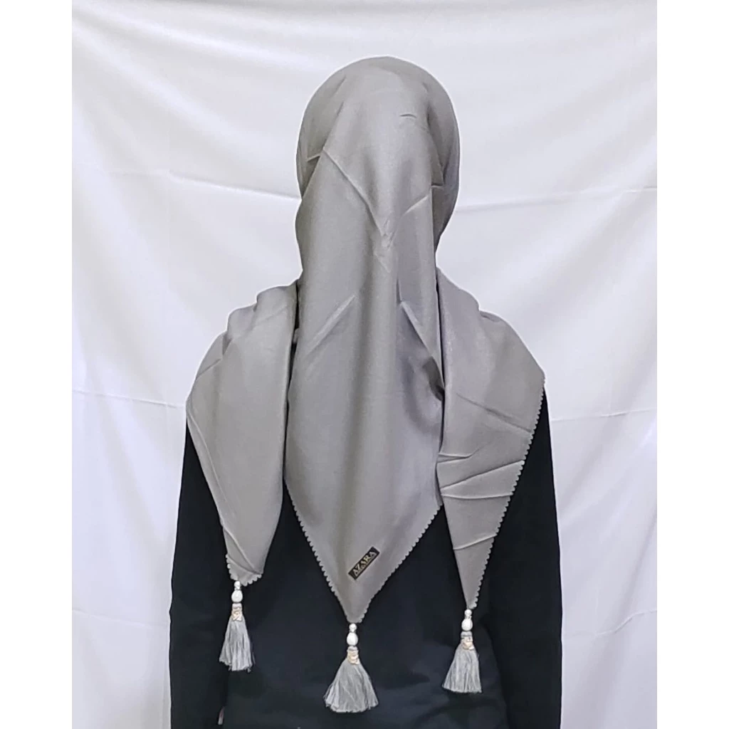 HIJAB SEGI EMPAT SINAR GLAMOUR JAMBUL/ HIJAB SEGI EMPAT LASERCUT TASSEL  / SEGI 4 JAMBUL BY SINAR AZARA - Gambar 3