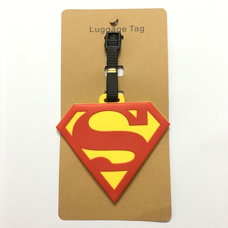 Superman Cartoon Luggage Tag Spiderman Sign Boarding Pass | Shopee ...