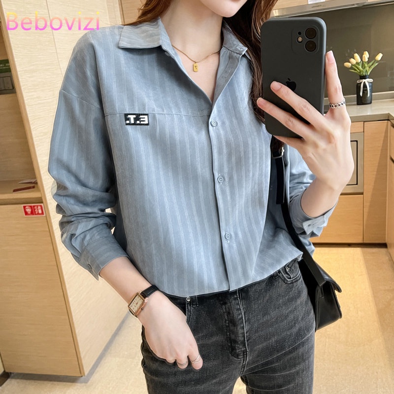 Fashion Office Lady Shirt Long Sleeve Button Up Women Casual Blouse Tops Female Clothing