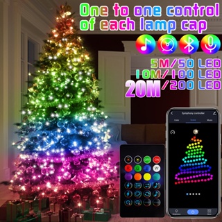 1pc 5m/10m Smart Controlled Usb Christmas Tree Led String Light (remote  Control Included), Suitable For Festival Decoration Christmas Tree