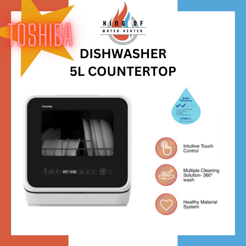 [Free Delivery] Toshiba Black Multiple Purposes Portable Dishwasher, 5L