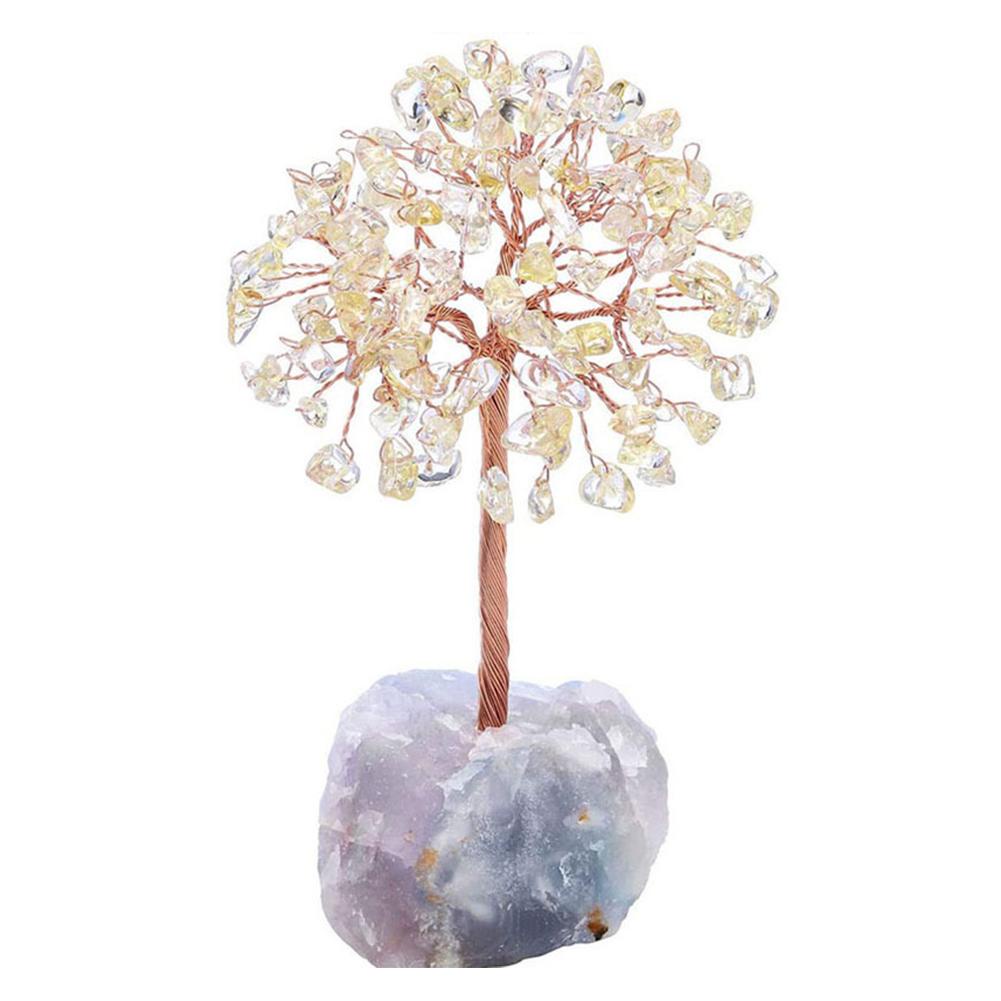 New Crystal Money Tree Copper Wire Wrapped W/ Agate Base Mini Home ...