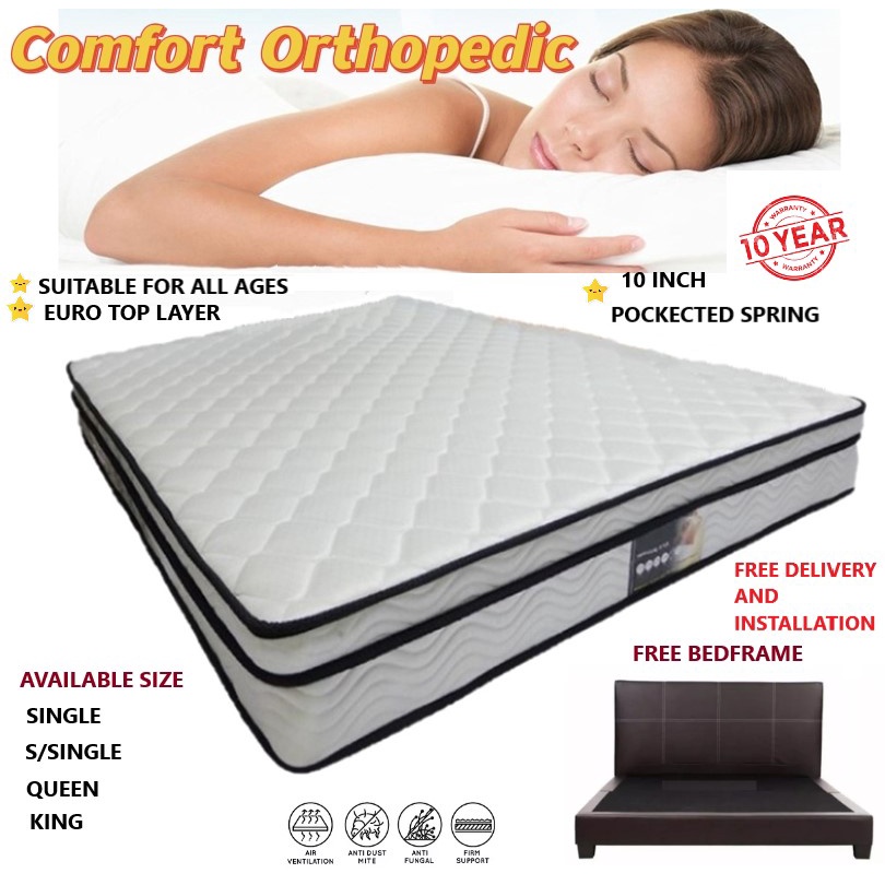 Pocketed Spring Mattress Comfort Orthopedic (Avail in Single / Super
