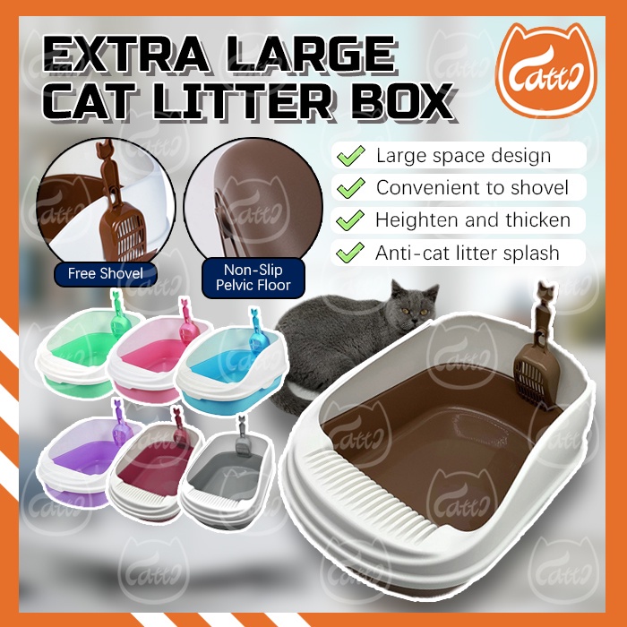 CATTO Extra Large Cat Litter Box Cat Litter Tray Cat Toilet Tandas ...