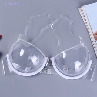Strapless Gather Push Up Bra Invisible Transparent Clear Back
