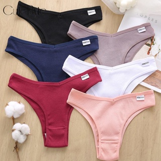 CUTE BYTE Cotton Thongs for Women Sexy Ladies Panties Breathable Stretch  Hipster Cotton Underwear 6 Pack S-XL