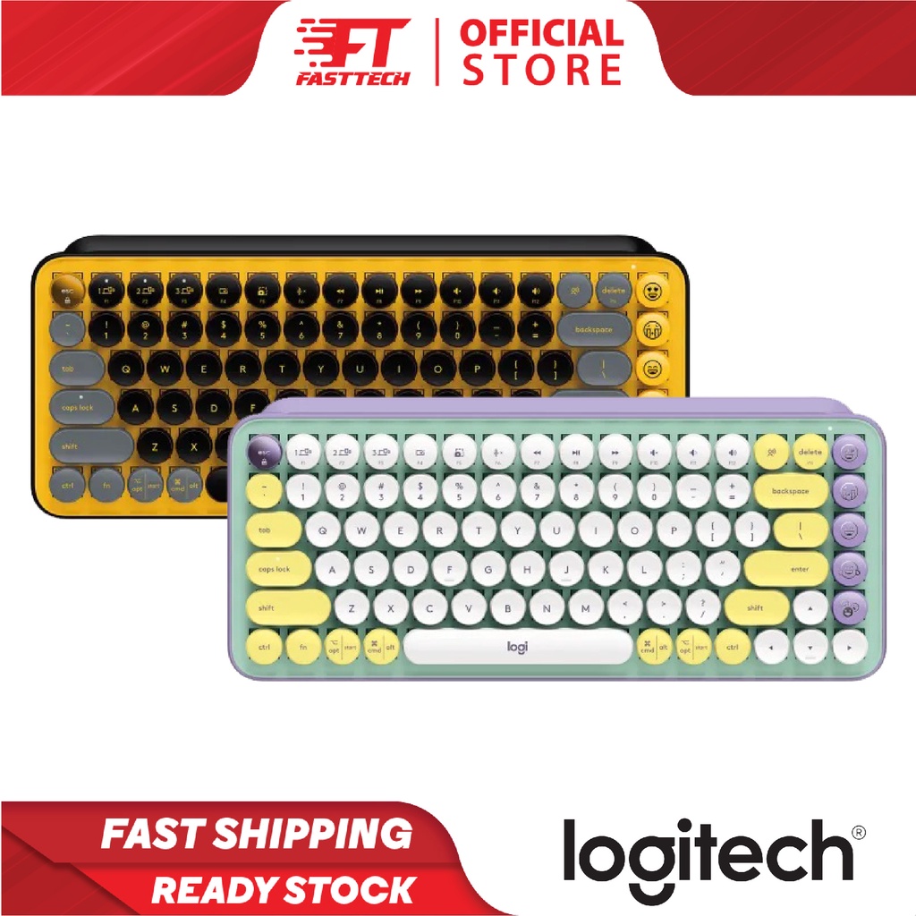 LOGITECH POP KEYS Wireless Mechanical Keyboard with Customizable Emoji ...