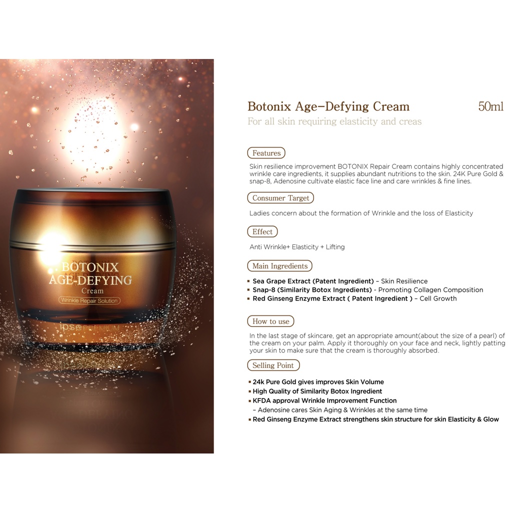 [OFFICIAL]IPSE PREMIUM Botonix Age-Defying Cream 50ml★Shipping From Korea★