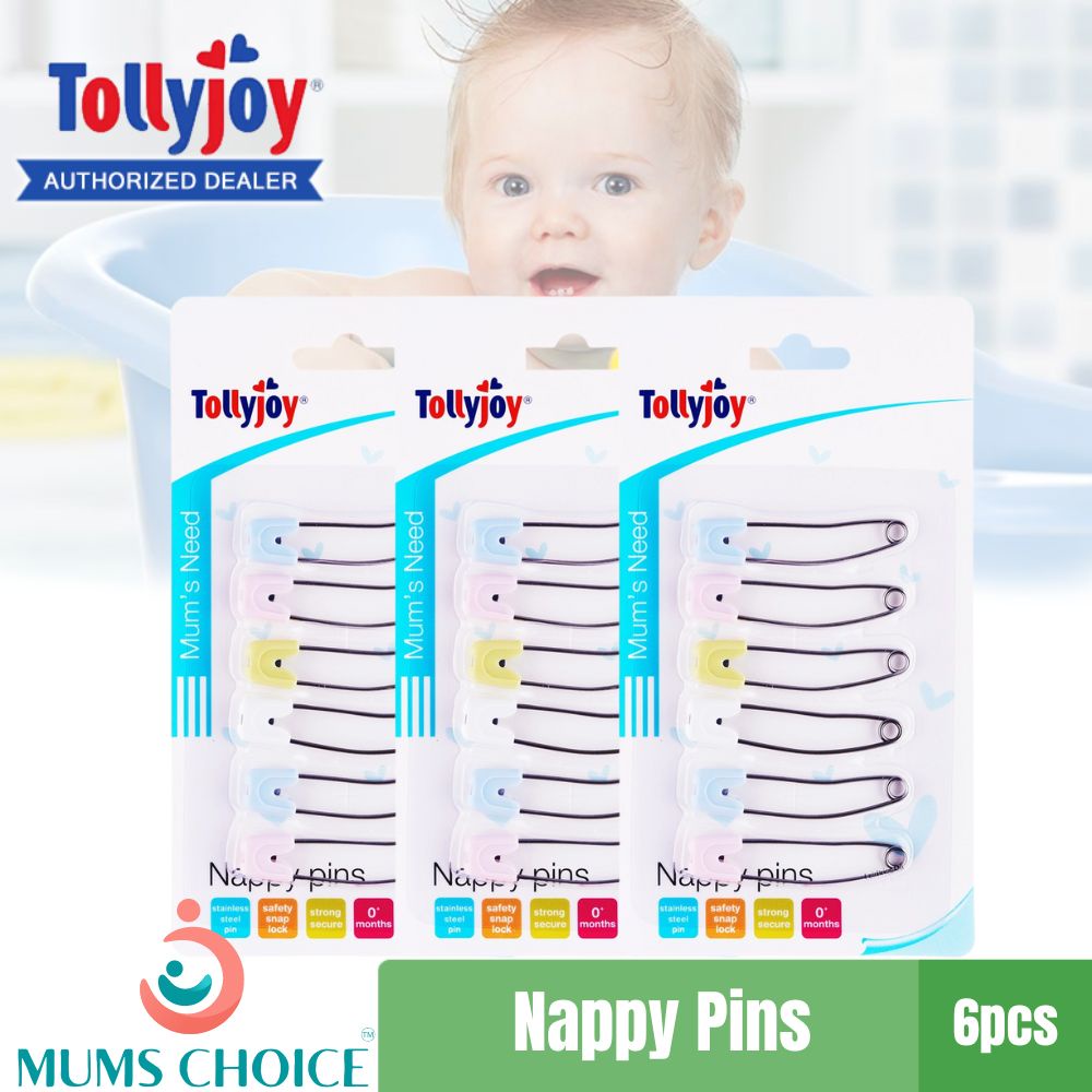 Tollyjoy Nappy Pins With Safety Snap-Lock (6Pcs) | Shopee Singapore