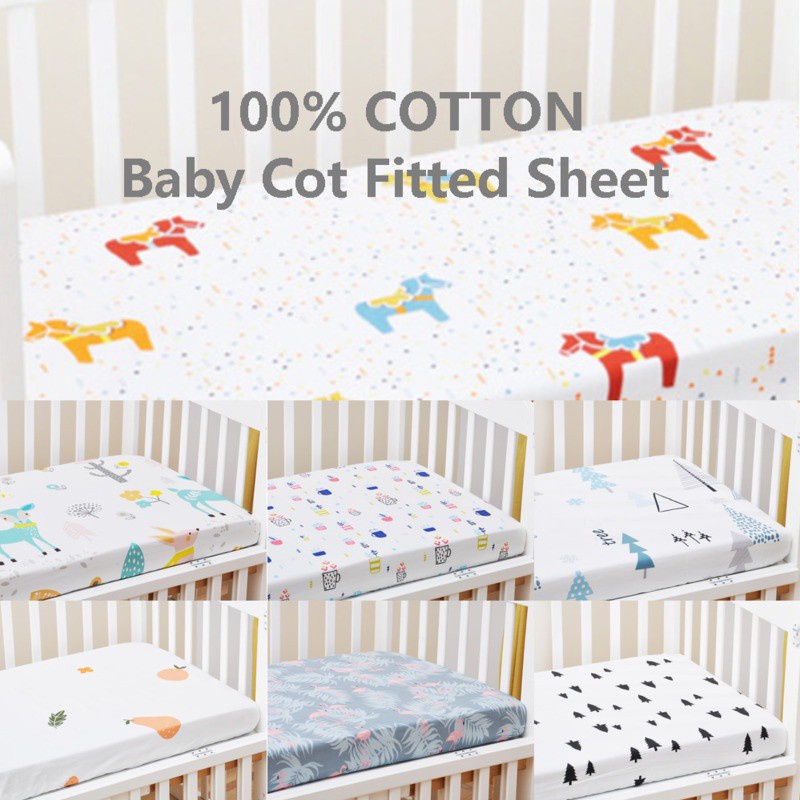 100 COTTON Baby Sheet Cirb Bed Cover Protectors Newborn Cots Baby Bedding Shopee Singapore