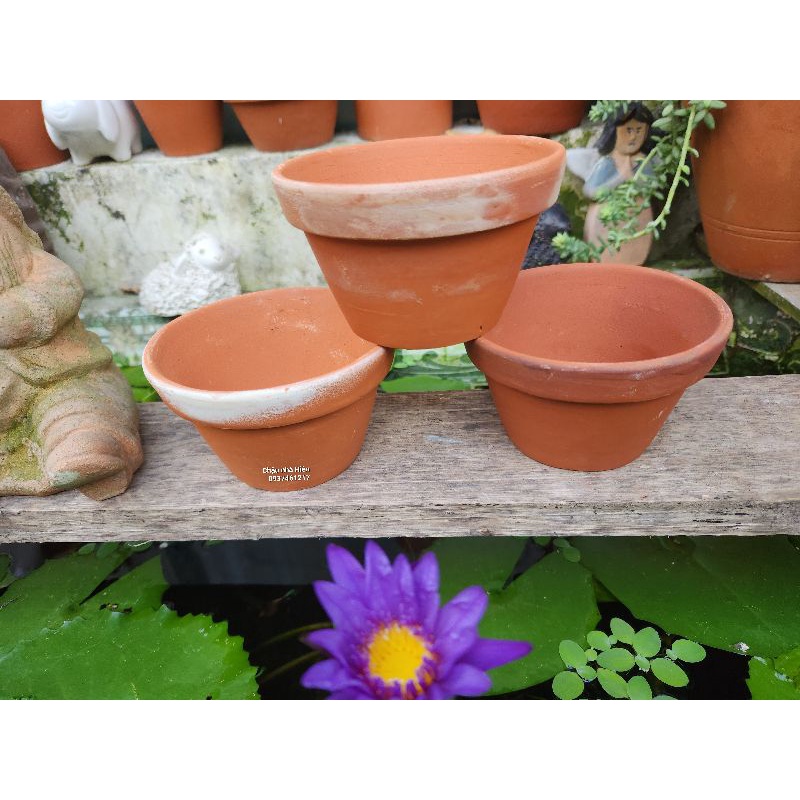 Terracotta Pots BD Stone Lotus Pots, xr 10 Pots Of Brass Mouth 10.5