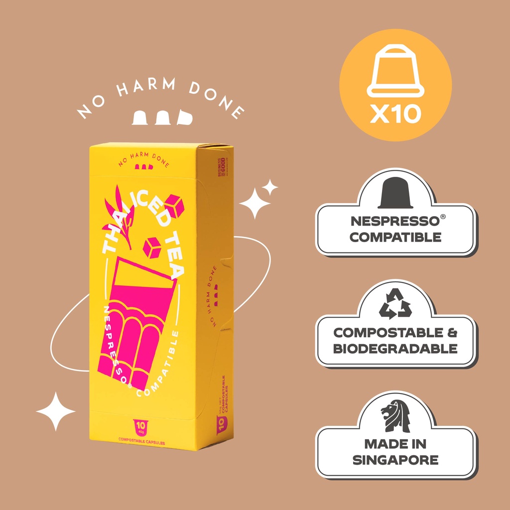 NHD Thai Iced Tea Compostable Nespresso® Compatible Tea Capsules (10