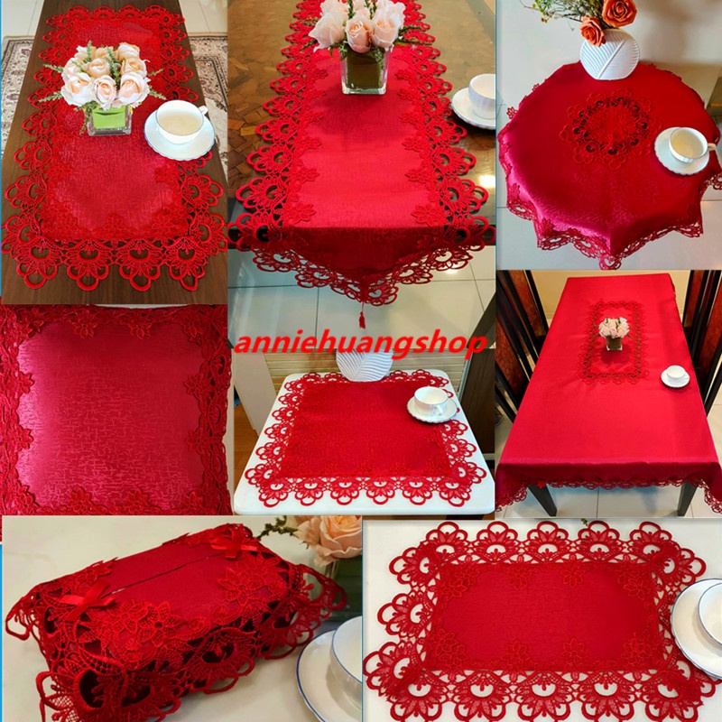 SG Seller table runner cloth matching cushion cover new year home ...