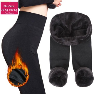 Women's Black Warm Pants Winter Skinny Thick Velvet Fleece Leggings Large  Size