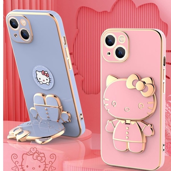 Samsung S20 S21 S22 plus ultra S20fe S21fe cartoon cat bracket soft case vanity mirror mobile phone case