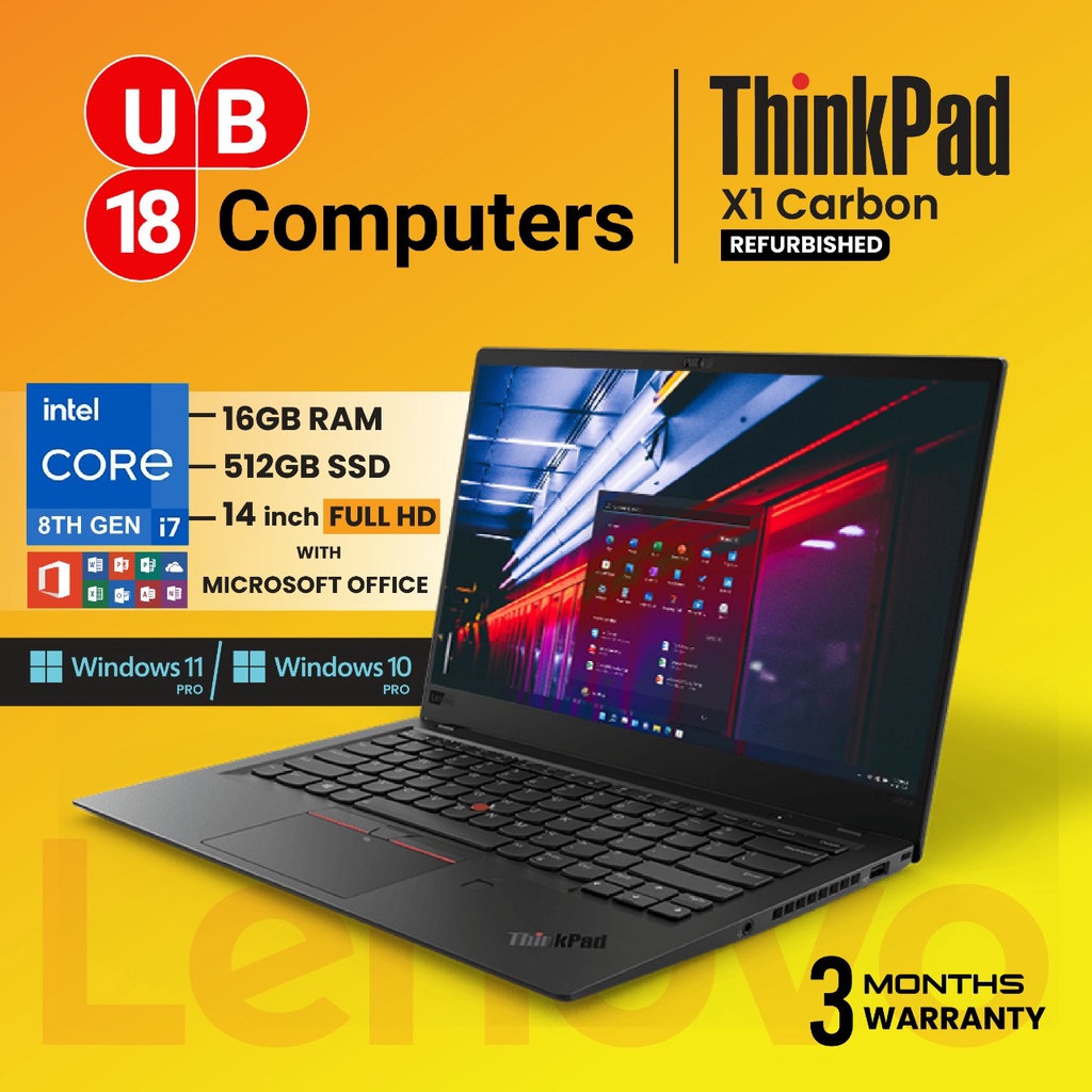Lenovo ThinkPad X1 Carbon (i5/ i7 8th Gen Full HD 14inch , 16gb