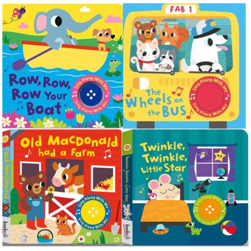 Bookoli Soundbuch 'Row Row Row Your Boat' – Mit Musik-Taste | Kinderreime Für Kleinkinder | Ab 18 Monaten
