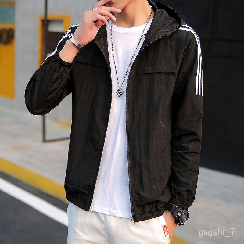 SG?Men's Hooded Jacket Sun Protection Clothing Ultra-Light Sun Block Windbreaker Jackets Men Outerwear DQUT