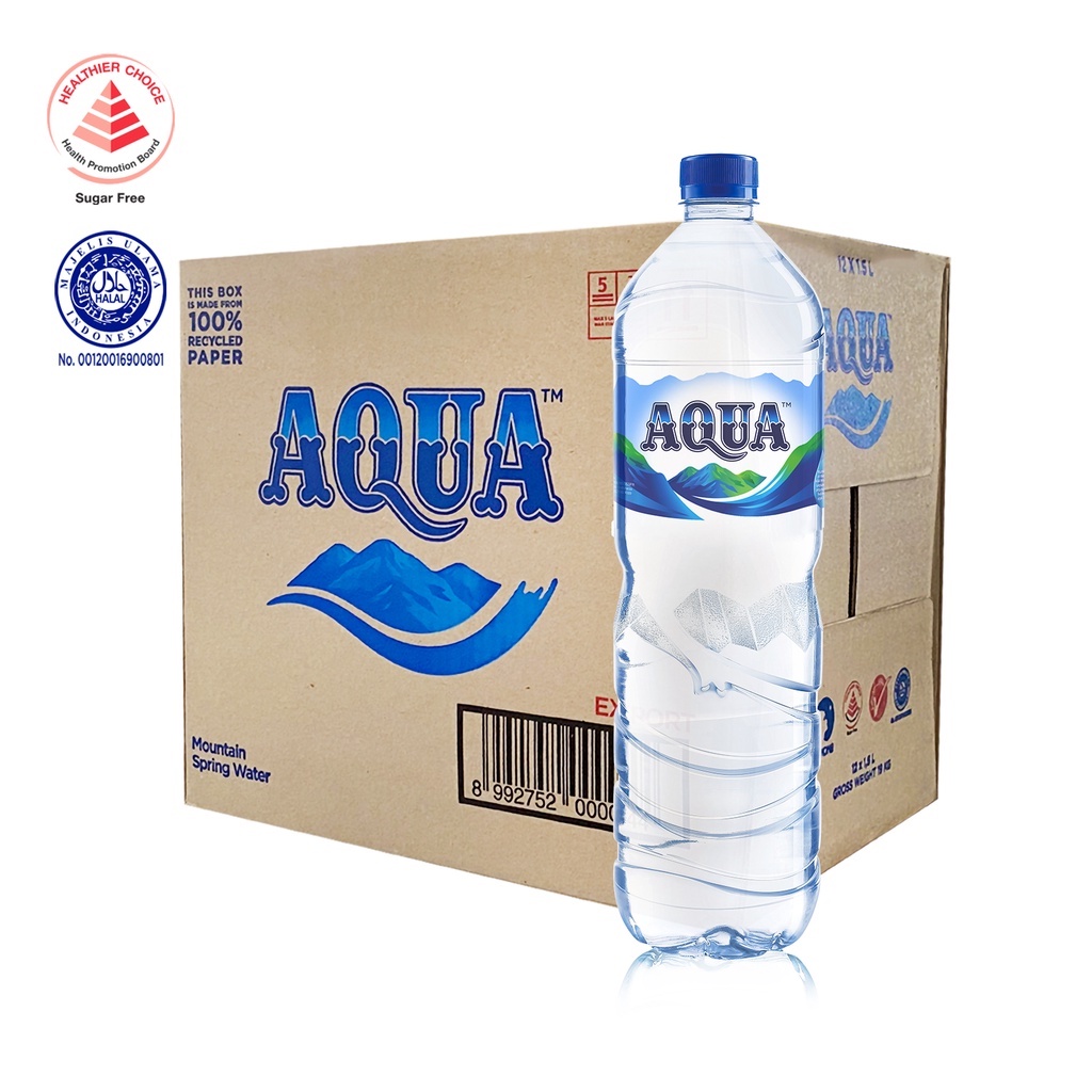 Aqua Mountain Spring Water, 12 x 1500ml [Indonesia] | Shopee Singapore