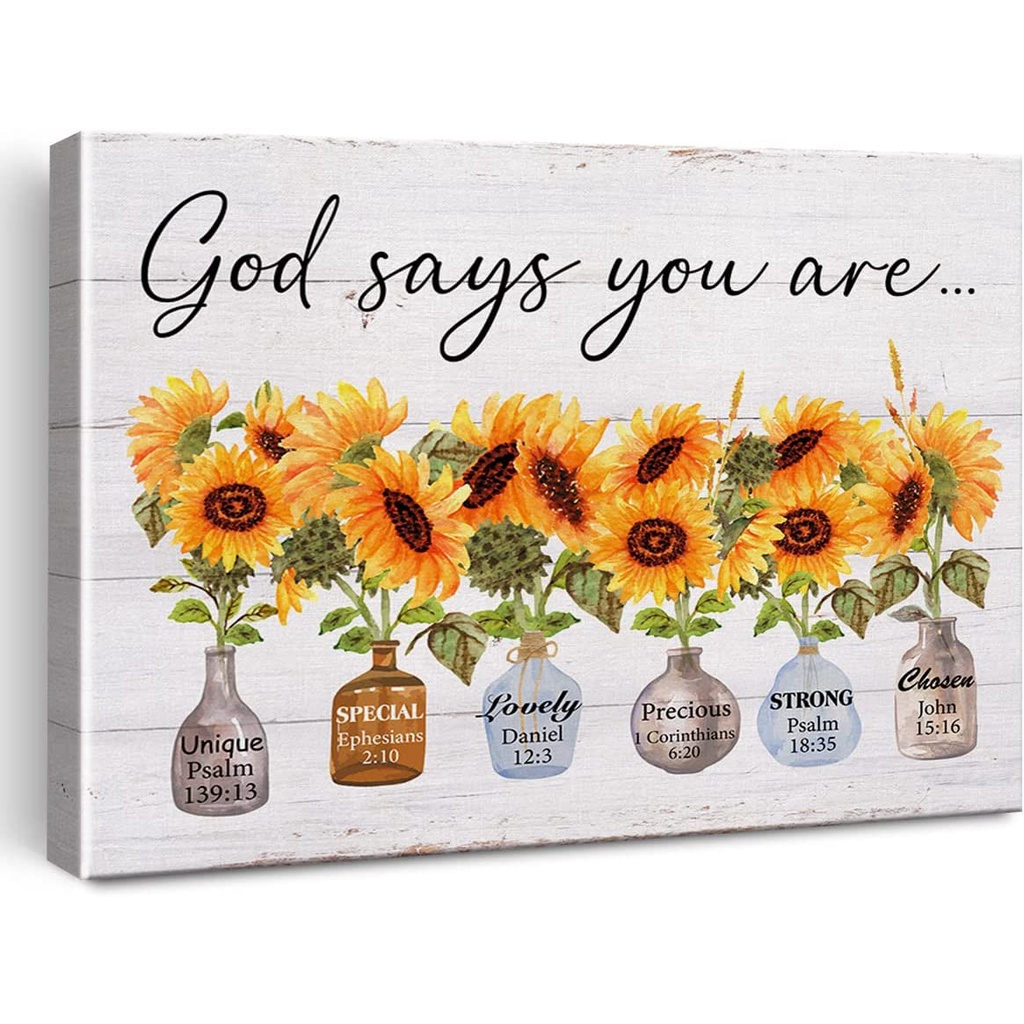 Inspirational Bible Verse God Says You are Print Canvas Wall Art ...