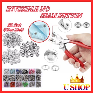 50pcs Tool-free Detachable Snap Buttons, Replacement For Sewing