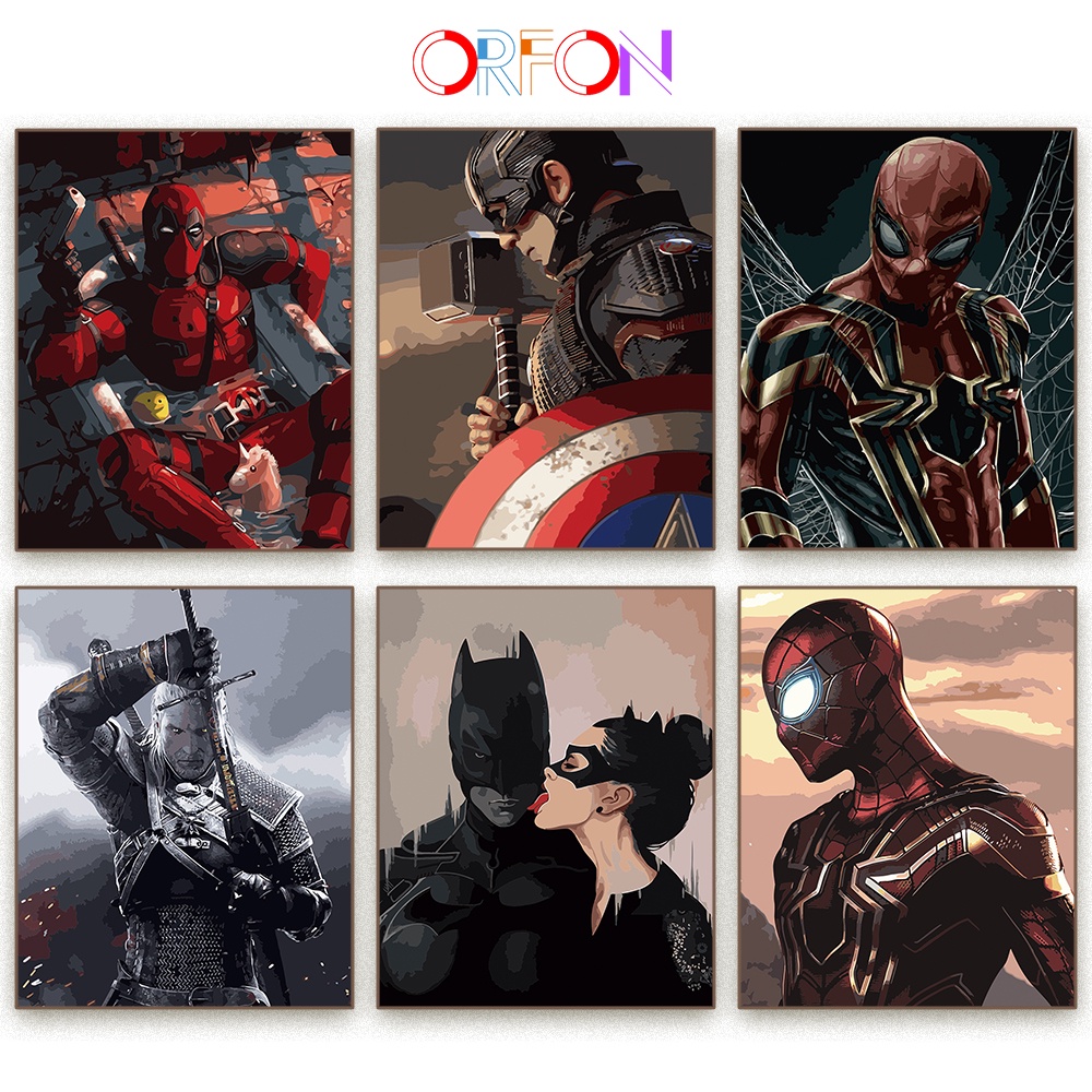 【ORFON】Paint by numbers 40*50cm DIY frame manual coloring Marvel ...