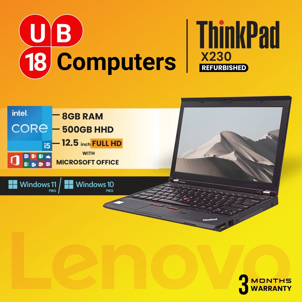 Lenovo ThinkPad X230 i5 -3320M Windows10 PRO/ 12.5Inch IPS Display/ MS Office Package