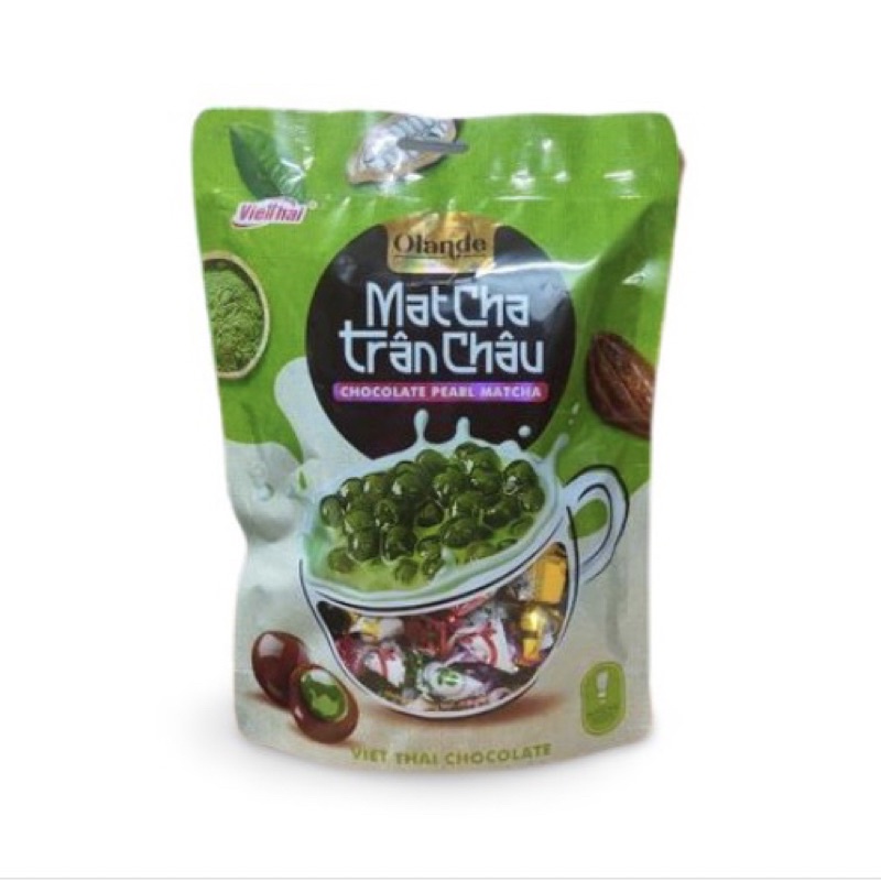 Olande Brown Chocolate Candy Filled With Vietnamese Thai Pearl Matcha