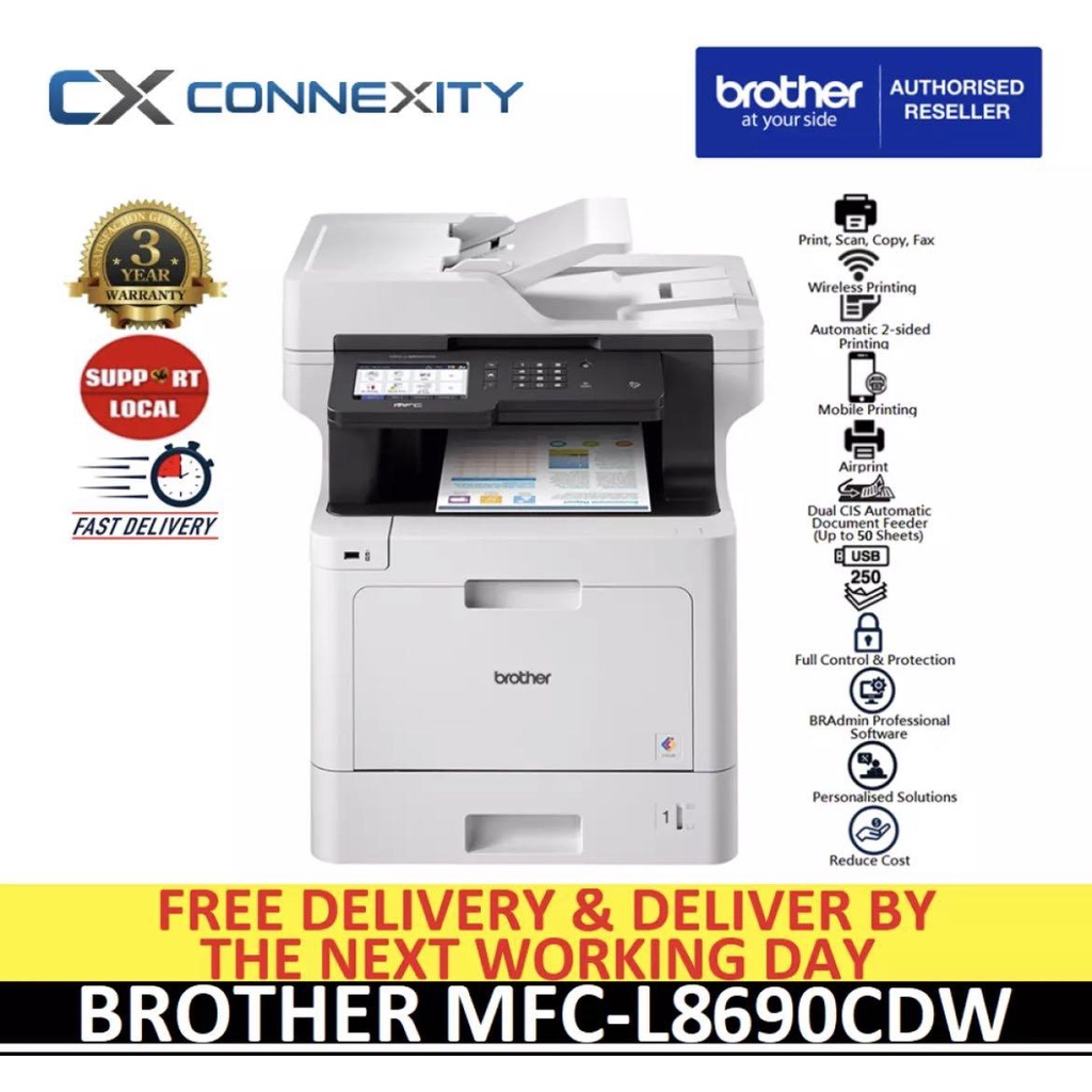 Brother MFC-L8690CDW Multi-function Color Laser Printer l brother 8690 ...