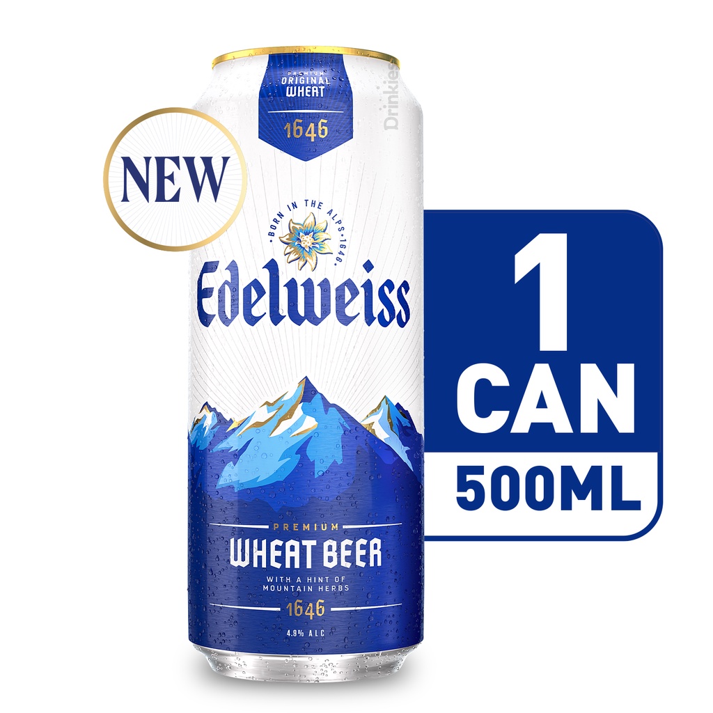 Edelweiss Weissbier Wheat Beer Can, 500ml Shopee Singapore