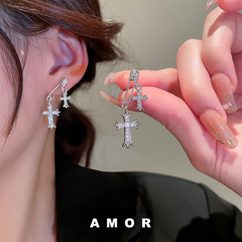 Chrome Hearts Earrings Earnail Pin Cross Female Earrings | Shopee