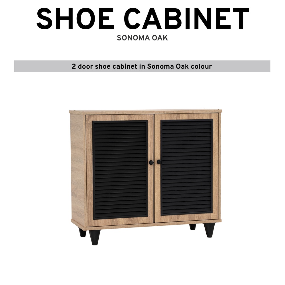 Low Shoe Cabinet Shoe Rack 2 Door Shoe Storage Cabinet | Shopee Singapore