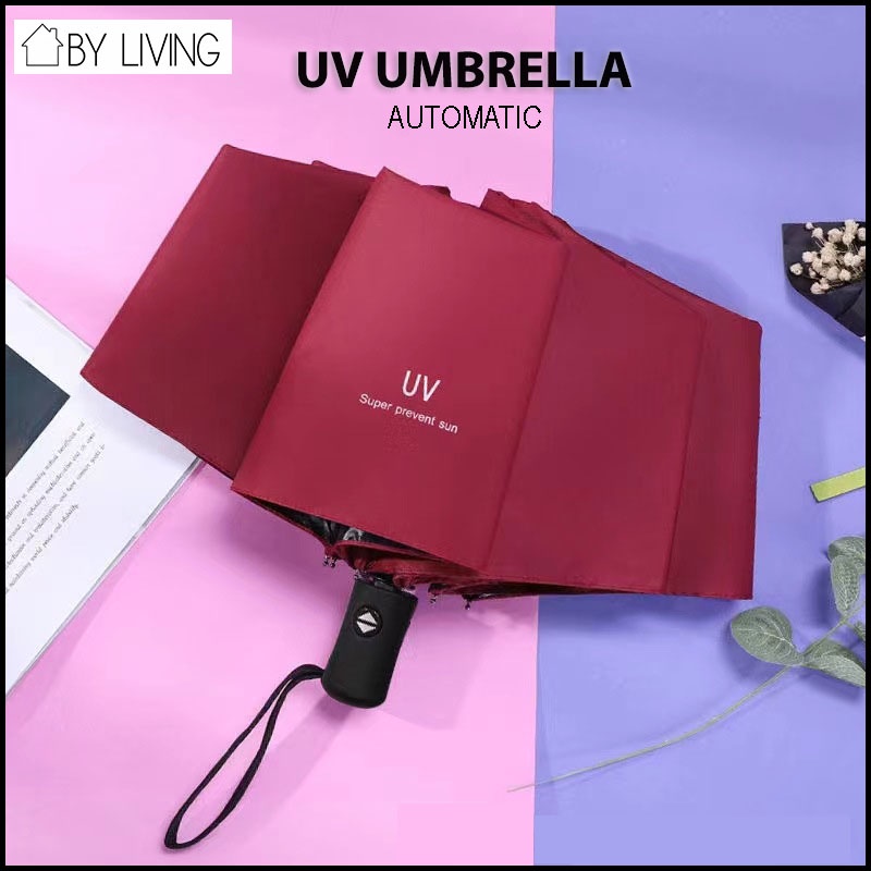 UV AUTOMATIC UMBRELLA | FOLDABLE | SUN PROTECTION | Shopee Singapore