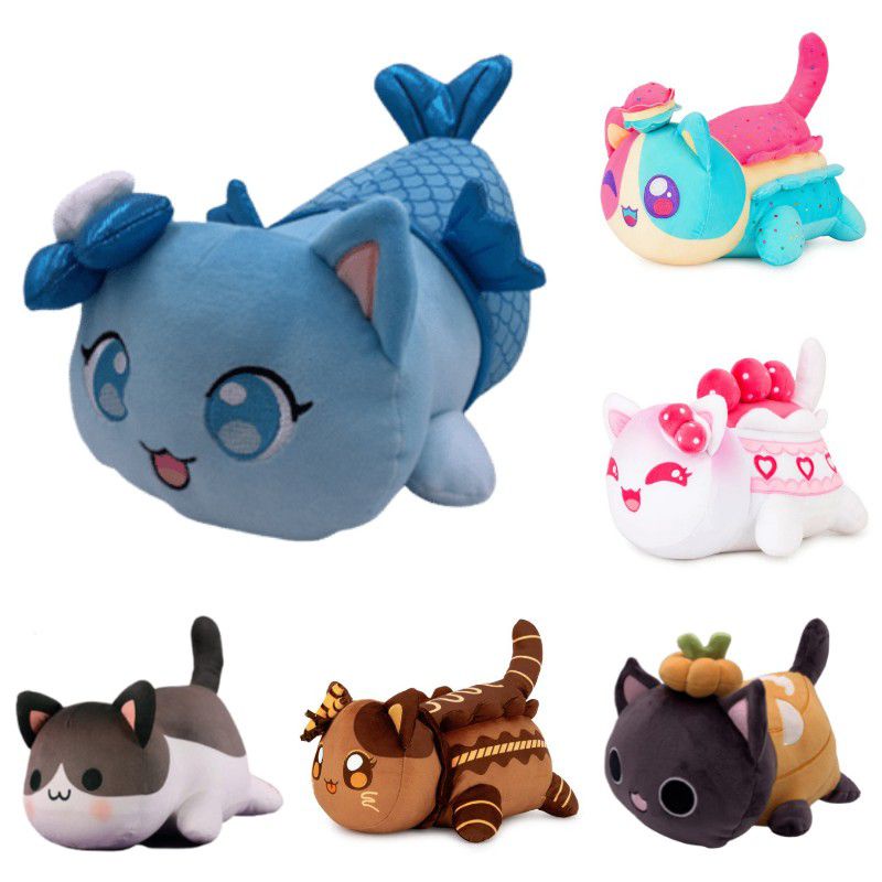 25cm Cute Kawaii Aphmau Meows Cat Plush Toy Soft Meemeow Stuffed Donut ...