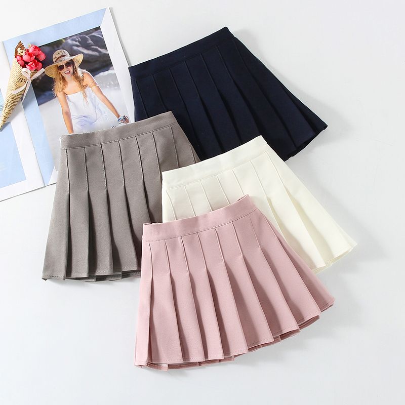 College girls pleated skirt wind skirts pupil whit Preppy Style Primary ...