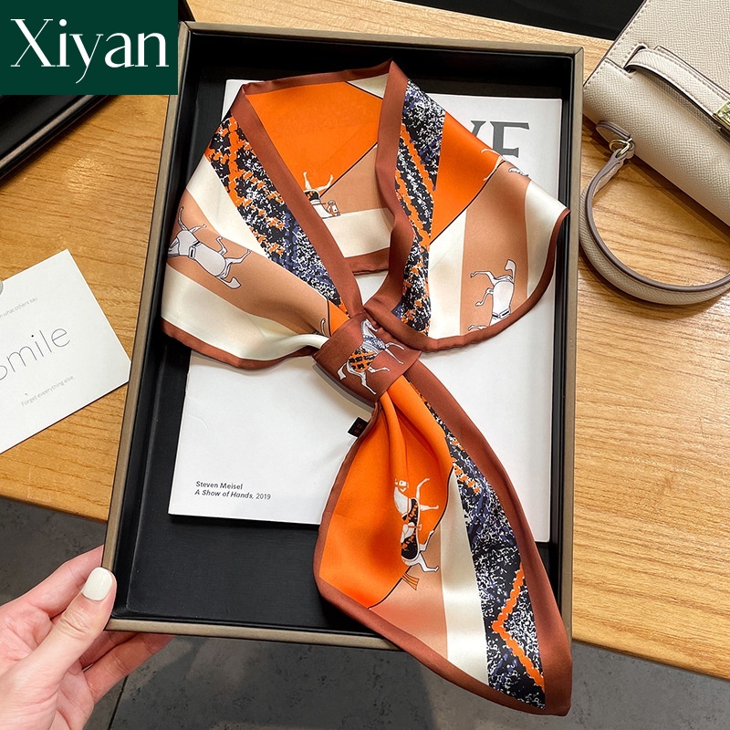 【ready stock】new fashion women printed silk scarf bag scarf scarves bag